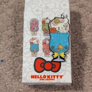 Hello Kitty Loungefly Glittery Blue Cinnamoroll Pin with Yellow Bow NWT